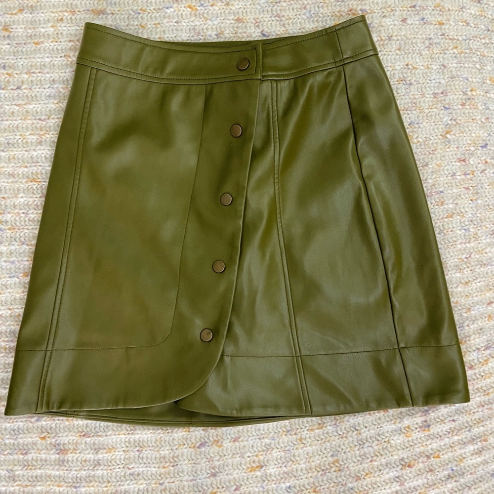 Anthropologie Maeve Faux Leather Mini Skirt